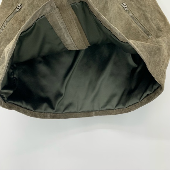 BLANK NYC Warm Gray Suede Leather Moto Style Mini Skirt Zip Up New Size 28 - Picture 8 of 16